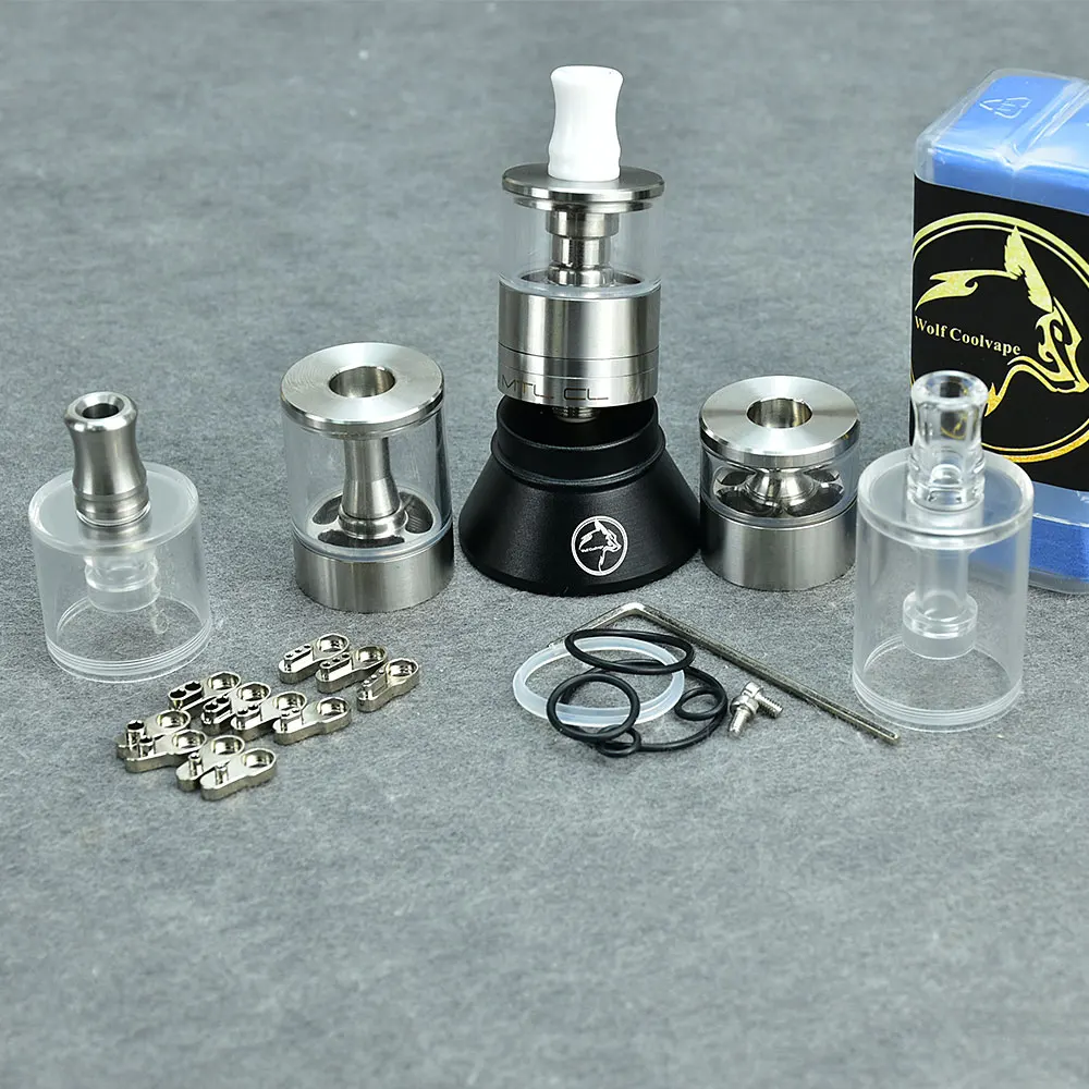 

wolfcoolvape Dvarw MTL CL rta bellcap 22mm tank vape mtl 316ss vape single coils AFC