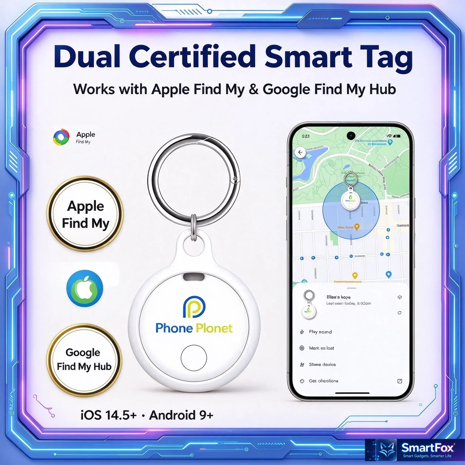 Smart Tag Anti-Lost Locator - Universal Item Tracker for Keys, Luggage, Wallet, and Pets