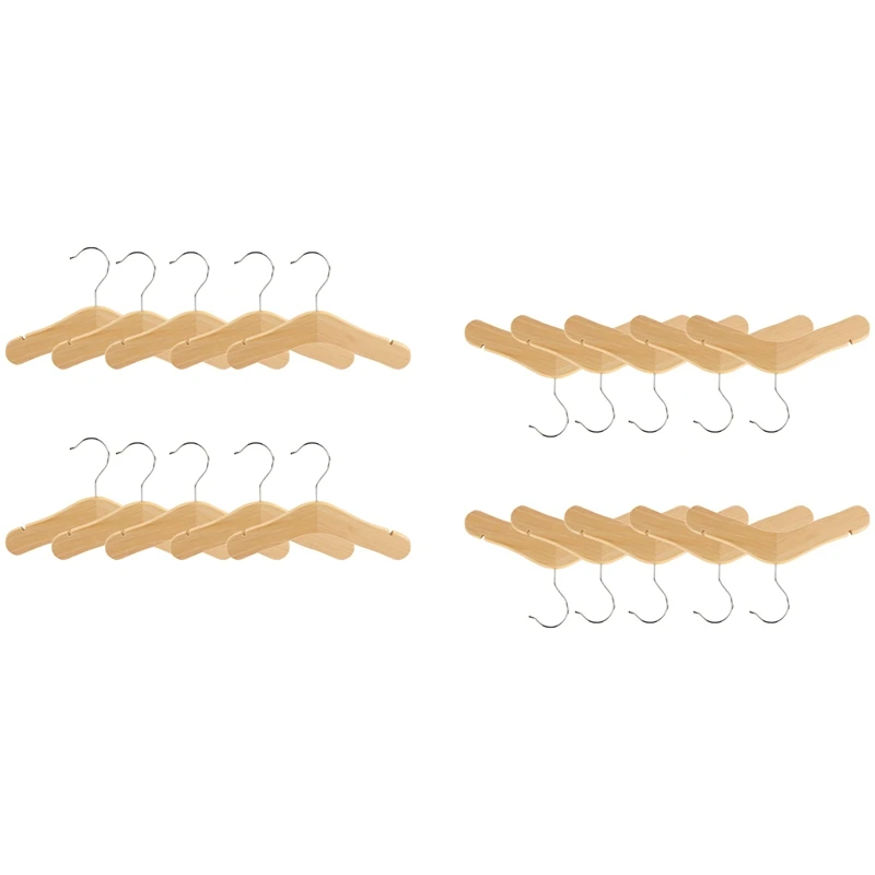 

20PCS Wooden Baby Hangers,Kids Hangers,Notched Shoulder Design For Children Clothes,Decoration Hanger,Small & Medium