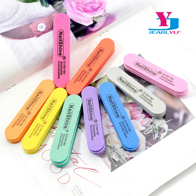 5/10Pcs Nail Manicure Tools Colorful Professional Sanding Files 100 180 Double-Sided Nail Sandpaper Buffer Polishing Accessories