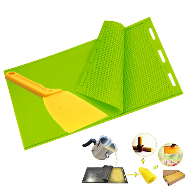 2Pcs/1Set Honeycomb Beewax Alapítvány Szilikon Penész Diy Sajtó Apis 5 Mm -Es Lapátkaparó Méhészet Imker Eszközök