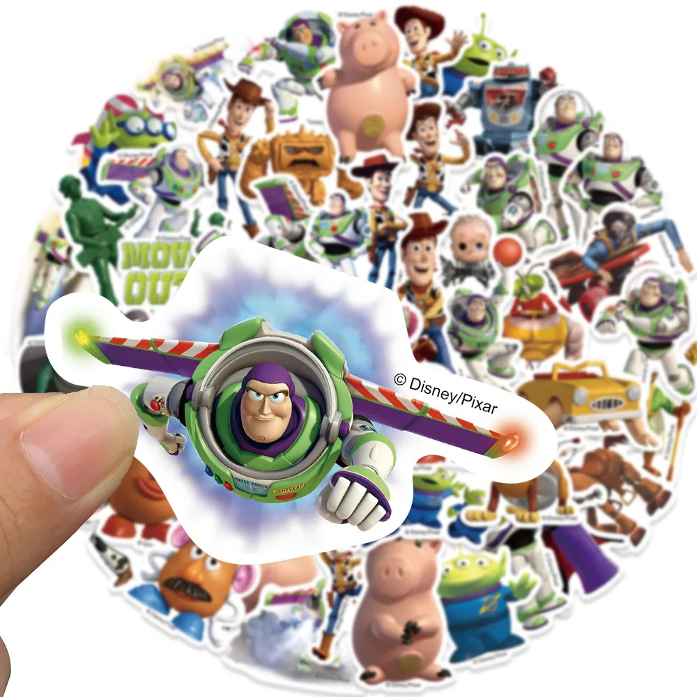 50PCS Disney Cartoon Toy Story Stickers Movie Anime Decal Skateboard chitarra Laptop Cute Kawaii Sticker Pack Kids Girl Boy Toys