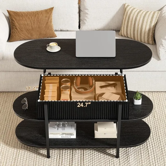 Oval Lift-Top Coffee Table 6