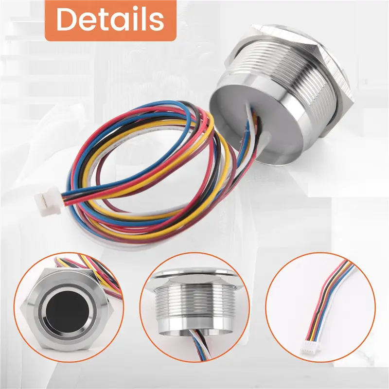 R503 Circular Round RGB Ring Indicator LED Control DC3.3V MX1.0-6Pin Capacitive Fingerprint Module Sensor Scanner-TCES image 3