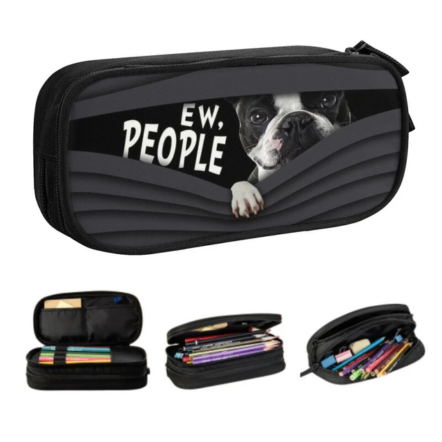 Creative Pencil Case Boys and Girls Animal Dog Cartoon Student Pencil Bag  Pencil Case Pen Bag Stationery Box BLACK DOG 