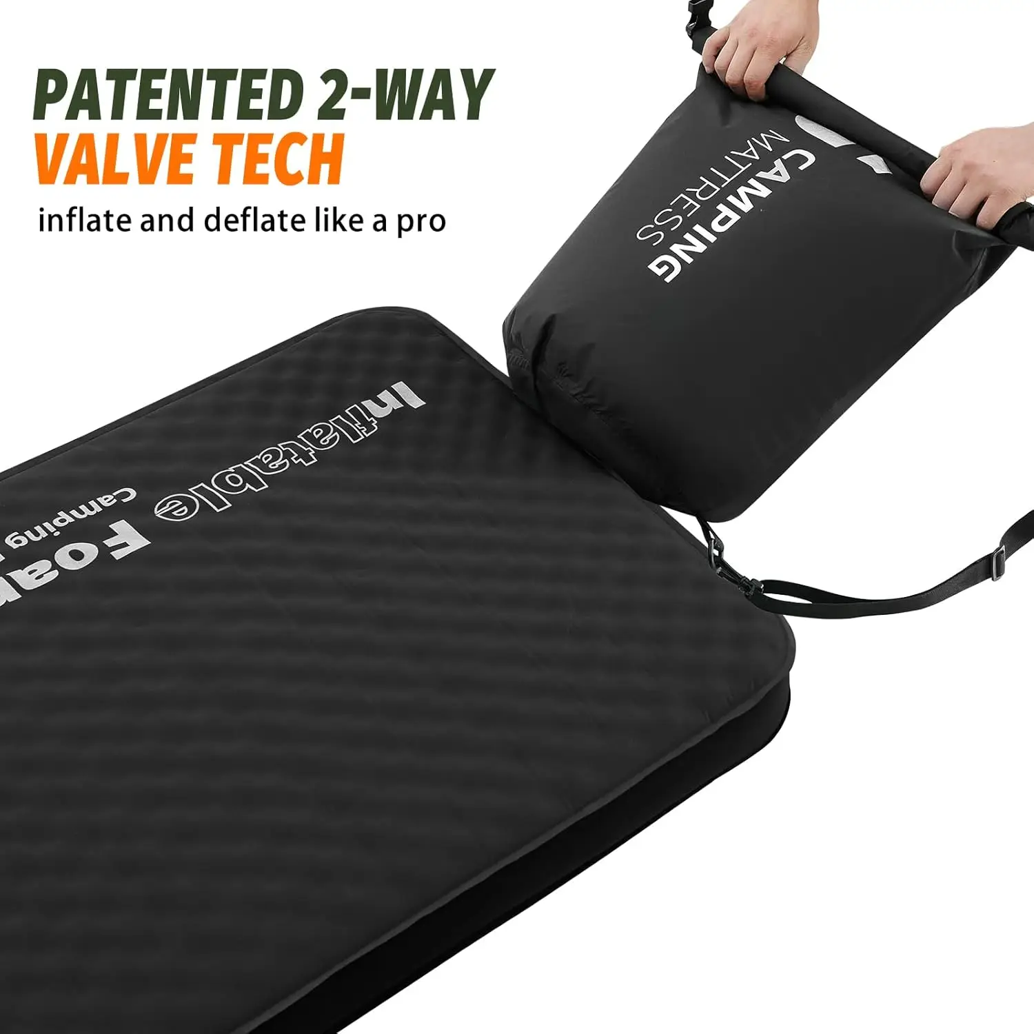 Self Inflating Sleeping Pad, 4In Ultra-Thi Foam Camping Car Mattress With Air Pump Sa, Sleeping Mat For Adults Inflatable 3