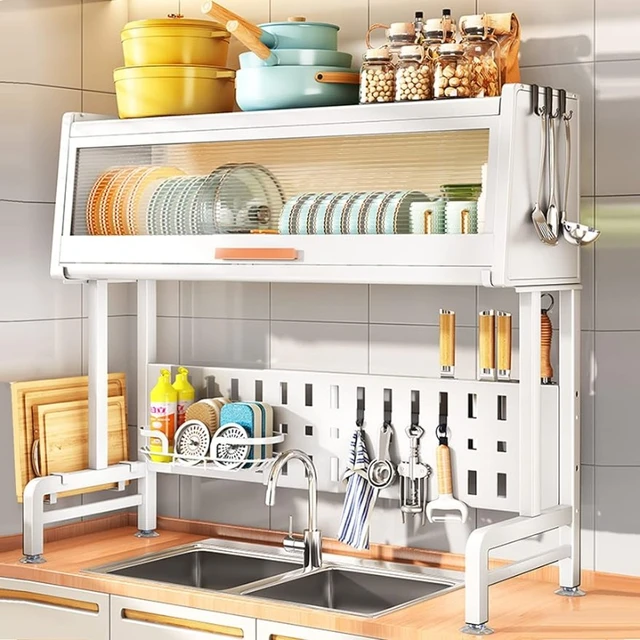 Yoleduo Over The Sink Dish Drying Rack - Space-Saving Kitchen Sink Rack  with Shelf and Drainer Perfect for Above Sink and Ov - AliExpress