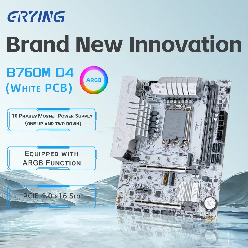 ERYING B760 마더보드 B760M 게임용 마더보드 ARGB DDR4 LGA 1700 SATA M.2 지원 i5 14600KF 13600KF 13490F 13500 12600F CPU
