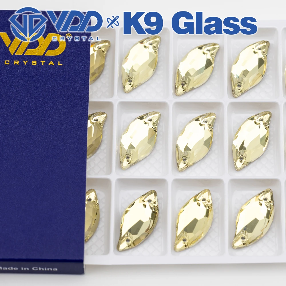 VDD Blatt Mehrere Farben Top Qualität K9 Glas Nähen Auf Strass Kristall FlatBack Nähen Steine Für DIY Kleidung Zubehör – Detail 10