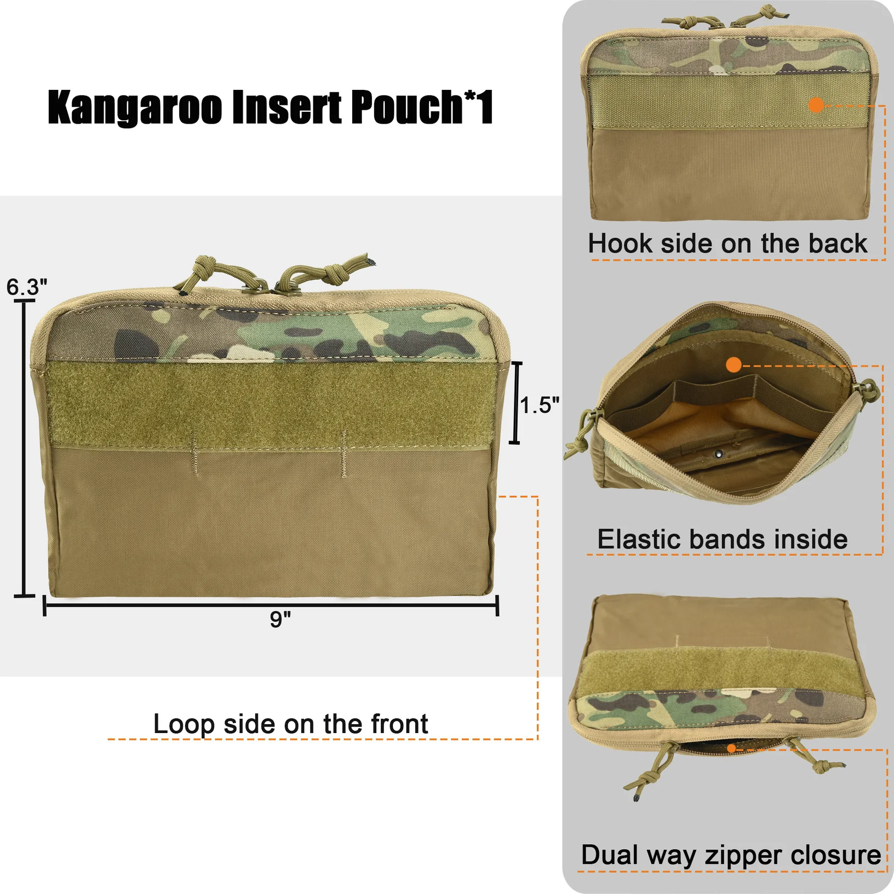 FCPC V5 DOPE Front Flap G-hook Pouch Triple Magazine Insert For 5.56 7.62 AR15 Kangaroo Bag FCSK Plate Carrier Hunting Vest 4