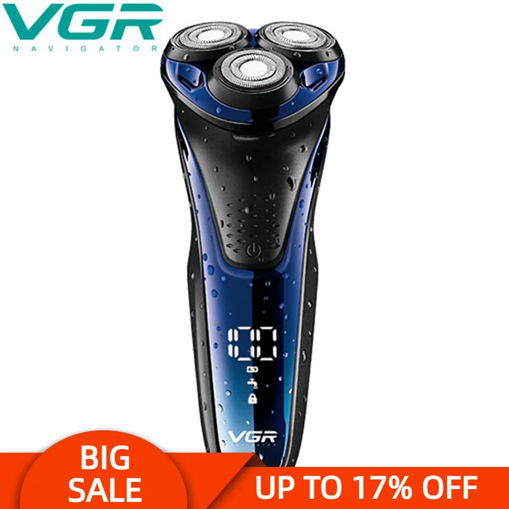 VGR 306 Electric Shaver Professional 3 In1 3-Head Floating Shaving 1 Key Switch USB Charging Body Washable Razor Washing V306 dobe tns 878b game controller grip charging station for nintendo switch joy con