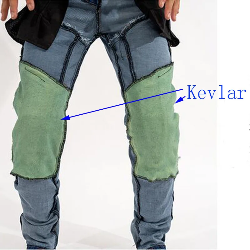 Kevlar Motorcycle Jeans Men's Highelastic Motorcycle Riding Rider Pants Racing Pants With 4
