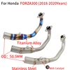 Slip On For Honda FORZA300 2018 - 2020 51mm Motorcycle Exhaust Front Link Pipe Moto Escape Muffler With Catalyst Titanium Alloy