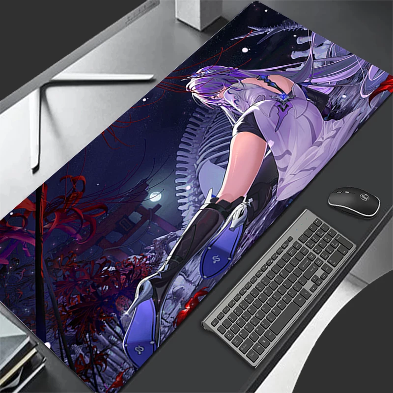 Mouse Pad XL Lockedge Large Gaming Accessories Computer Gamer Keyboard Pad Honkai Star Rail Acheron Mouse Mat Desk Mousepad 4