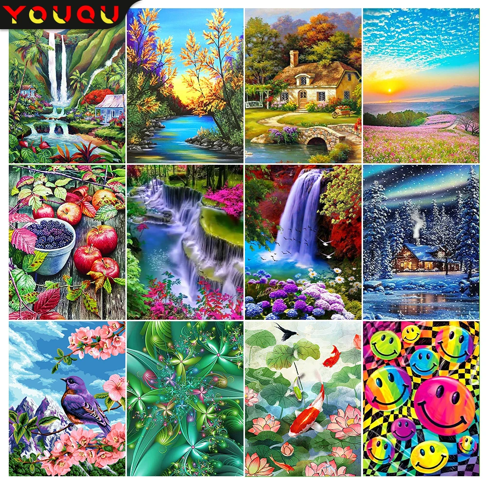 

Алмазная живопись YOUQU с изображением пейзажа, алмазная вышивка, мозаика для творчества, картина, красивое 5D искусство, подарок