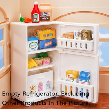 Dollhouse Miniature Fridge Cooking Bench Refrigerator Freezer Toys Kitchen Home Decoration Furniture Accessories 1