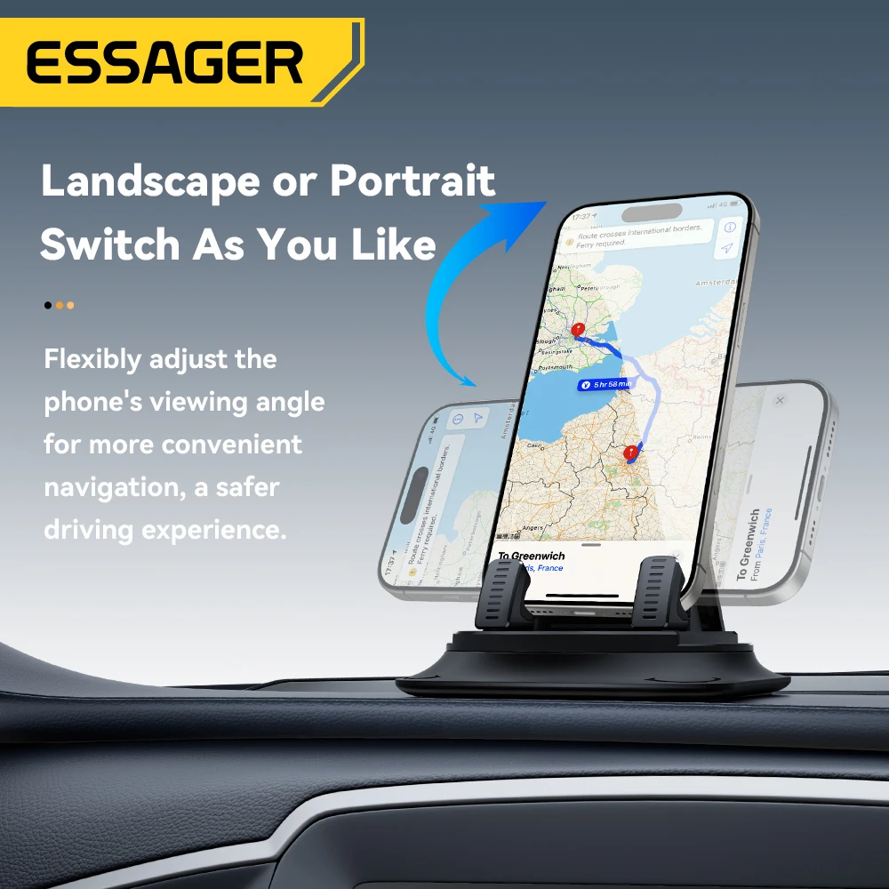 Essager Anti-slip Car Silicone Holder 360 Degree Car Dashboard Stand Cell Phone Mount For iPhone Samsung Xiaomi Huawei Universal
