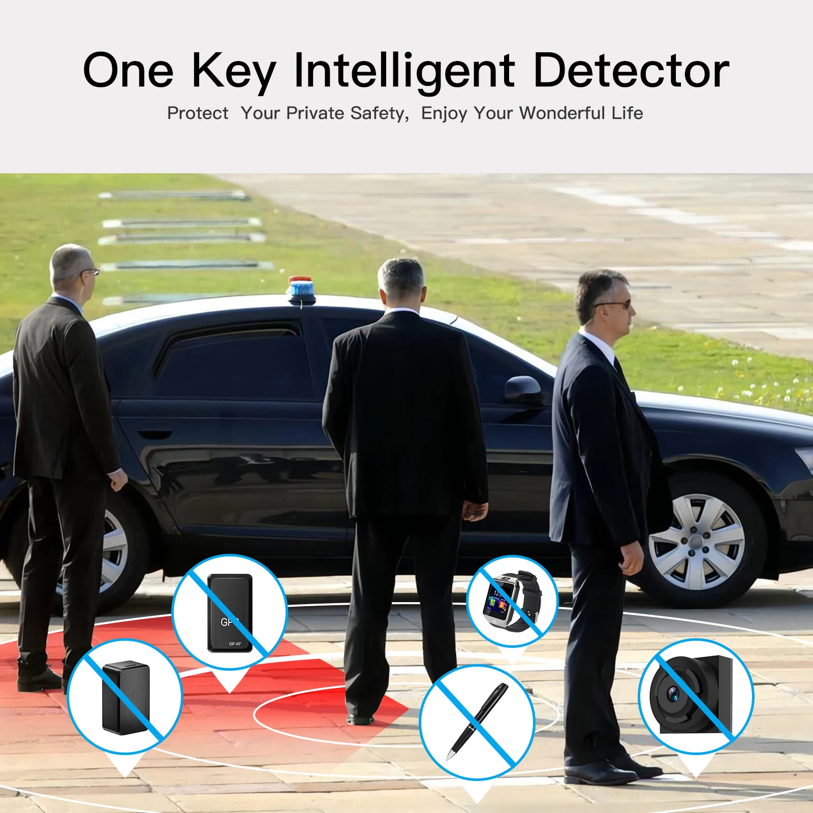 Newest Anti-Spy Bug Detector for GPS Tracker Hidden Camera Viewfinder Bugging Device, Anti-Theft Alarm