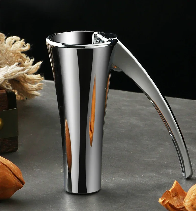 Description Picture 2 of itemZinc Alloy Pecan Nut Cracker Walnut Nutcracker Pine Cascanueces Sheller Funnel Frosted Grips Pliers Clamp Kitchen Tool