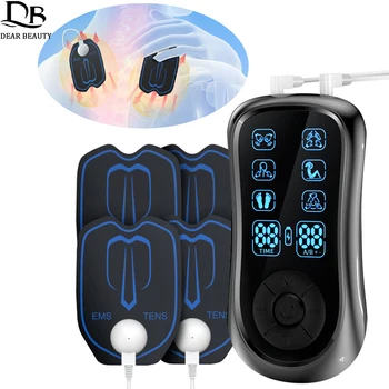 TENS EMS Dual Pulse Physiotherapy Massage Instrument  Eletric Muscle Stimulator Acupuncture Body Massager With 4PCS Patches 1