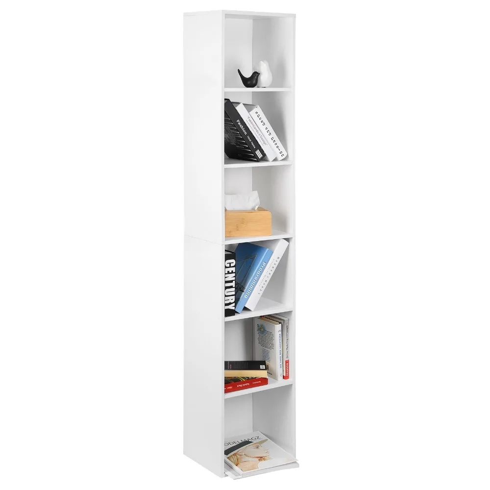 WOLTU Modernes MDF-Bücherregal mit 6 Fächern, 30 x 23,5 x 158,4 cm, Aufbewahrungsregal für Büro, Wohnzimmer, Lesezimmer, Zuhause – Detail 6