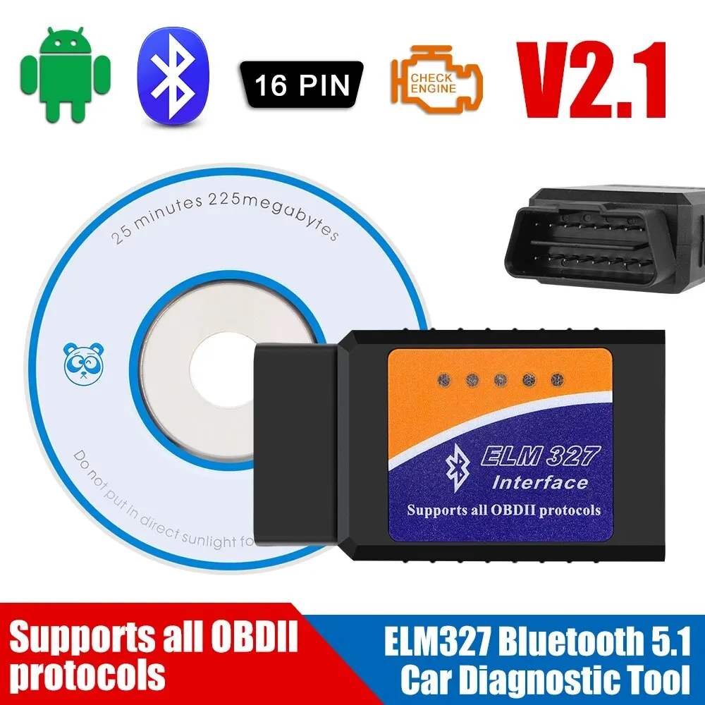 Obd2 Scanner Obd Code Reader System Diagnostic Tool Bluetooth ELM327 OBDII Auto Diagnostic Tool for Android ELM327 V2.1 OBD2 Code Reader OBD2 Car Diagnostic Tool Scanner
