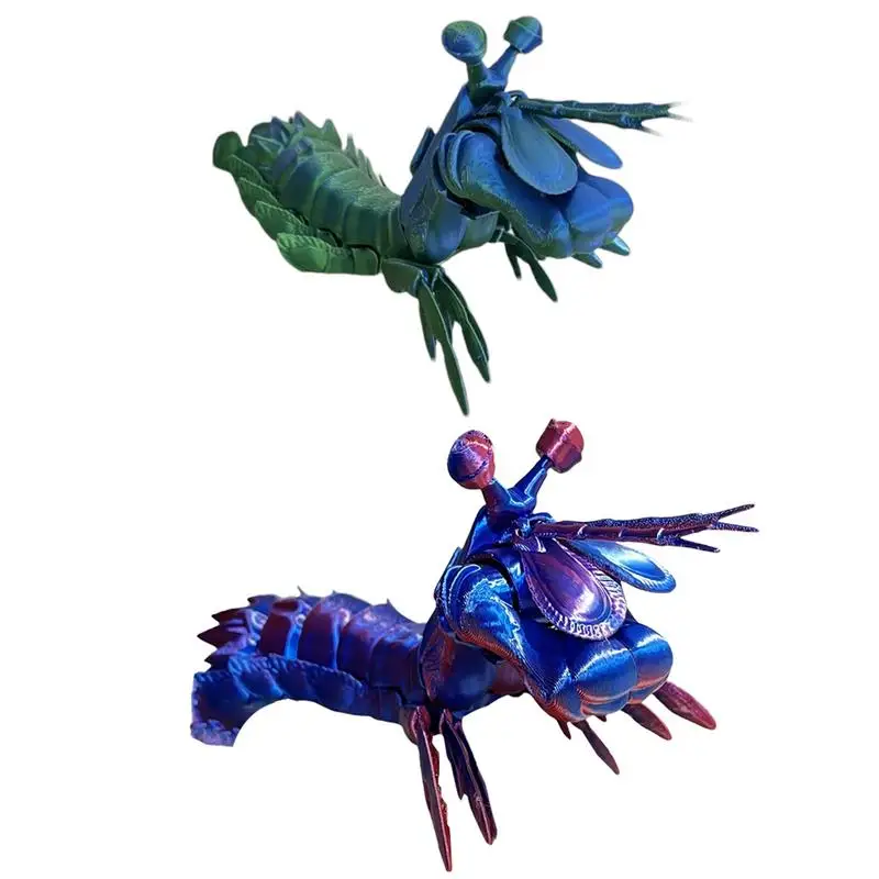 

3D Printed Fidget Toy 3D Printed Shrimp Animals Toy Articulated Shrimp Collectible Figurine 3D Printed Animals Toy for kids