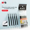 M&G 10-Pack 0.5mm Black Press-to-Write Ballpoint Pen Refills - Quick-Drying, Full Needlepoint, Four-Channel Ink Feed System 1