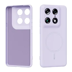 Luxury Liquid Silicone Back Cover Case - Premium Quality and Wireless Charging Support for MOTO X70 Air Pro (Light purple)