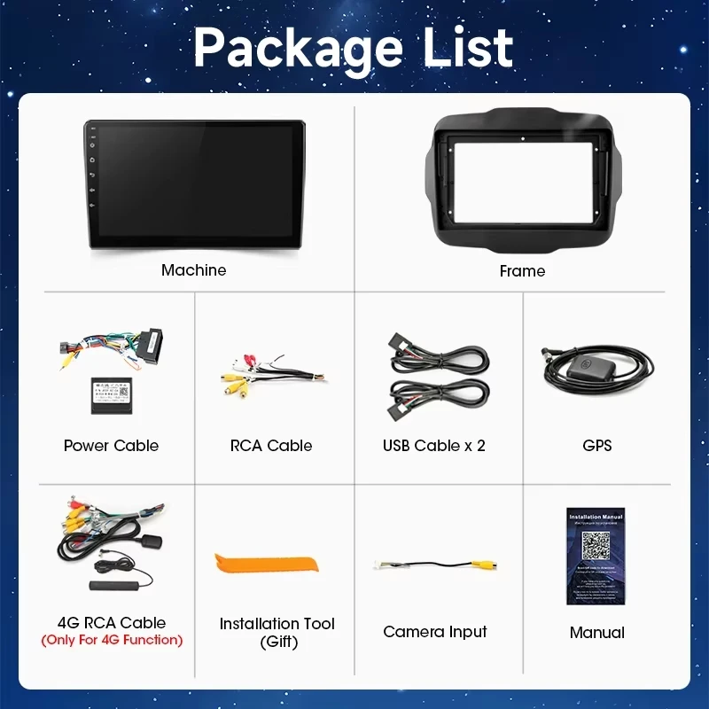 Srnubi Reproductor multimedia inalámbrico Carplay Android Auto con navegación GPS, radio para coche para Jeep Renegade 2016 - 2020, unidad principal estéreo de 9 pulgadas con 2 Din, UIS7865 DSP de 8 núcleos compatible con SWC, accesorios 8
