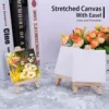 3pcs/6pcs Mini Canvas And Easel Set Mini Canvas Panels Mini Wood Easels,  For Kids Drawing, Oil Painting And DIY Graffiti 1
