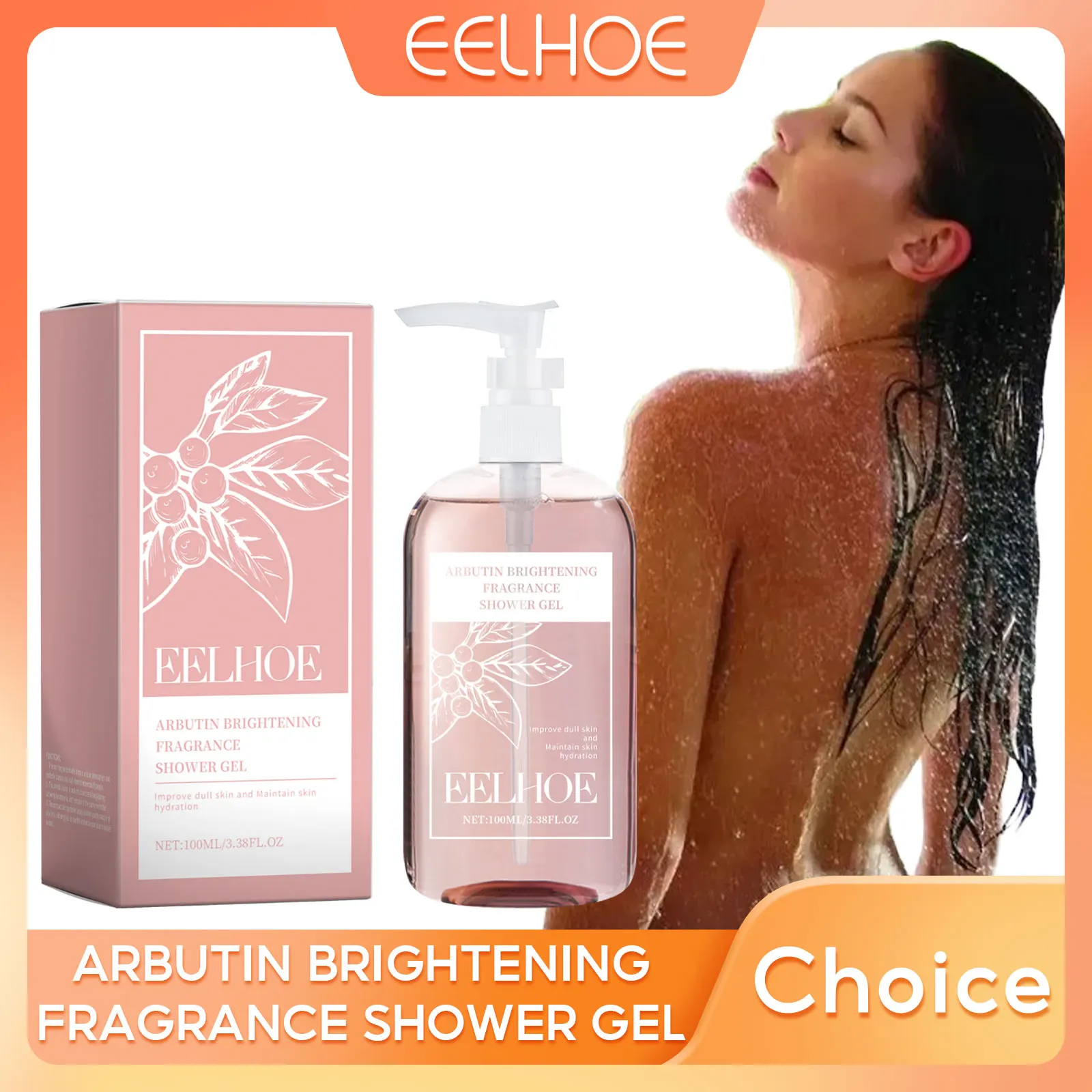 EELHOE Nicotinamide Whitening Shower Gel Nourish Body Cleaning Moisturizing Skin Tightening Arbutin Shower Gel Body Wash 100ml
