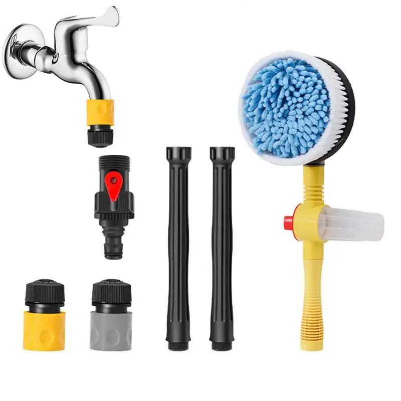 

Car Microfiber Wash Mop Soap Dispensing Cleaner Brush Automatic Foaming Car Detailing Cleaning Mop Brush With Non Slip Handle