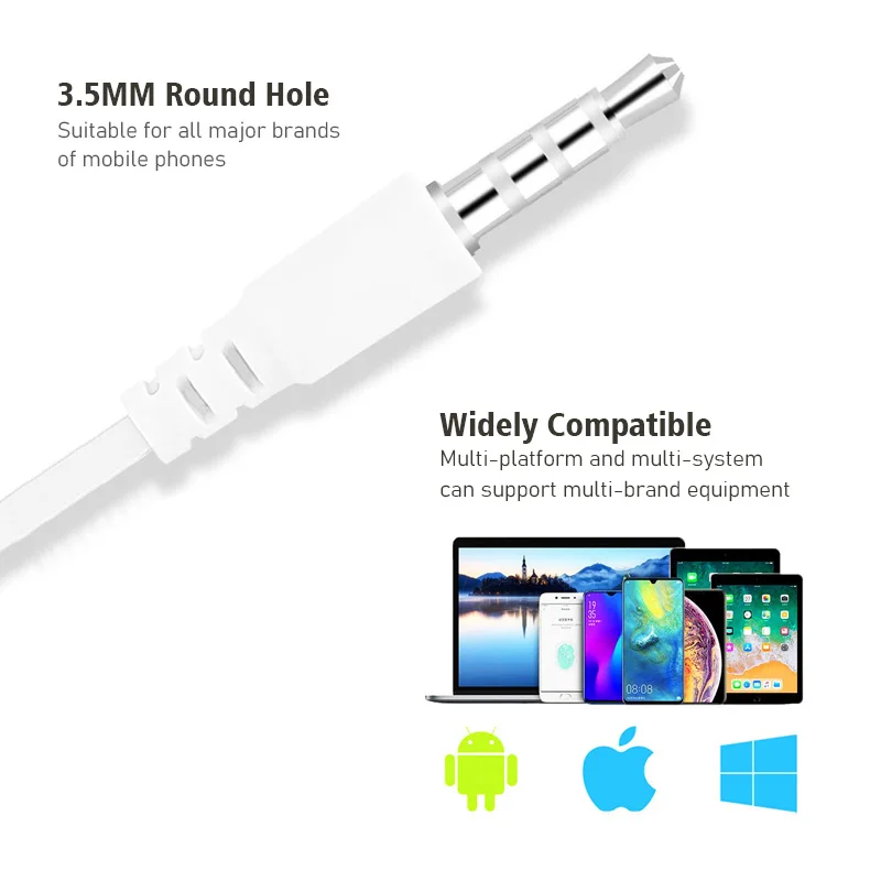 Cuffia portatile cablata Auricolare in-ear da 3,5 mm Sport Musica Auricolari Auricolari cablati vivavoce per Xiaomi Huawei Samsung - Image 4