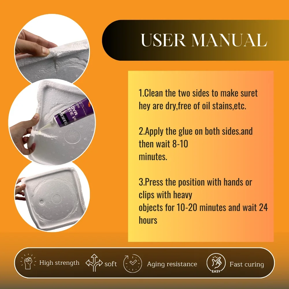 High-Strength Foam Glue for Waterproof Bonding Sponge Aircraft Model Wood Metal EPS EPO EPP Adhesive and More 6
