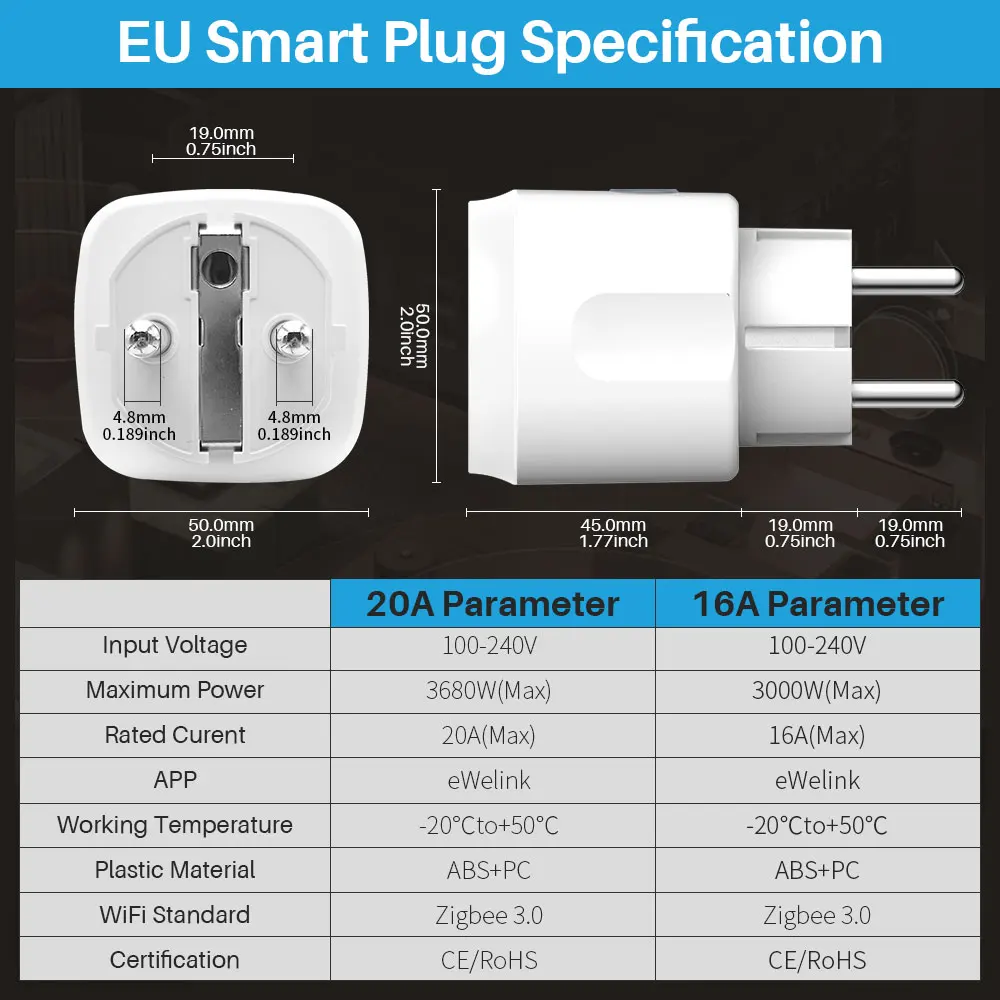 eWelink Zigbee Smart Plug With Timing Countdown Power Monitor Support Home Assis