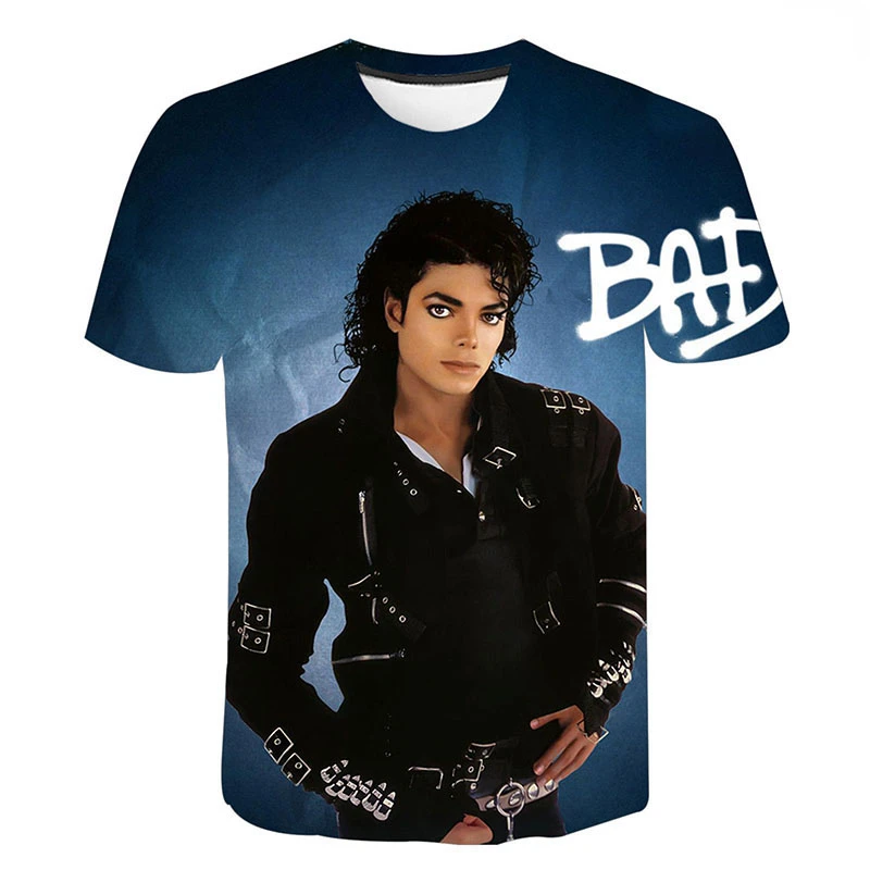 

2023 Summer New Michael Jackson Printed 3D T-shirt Men Women Hip Hop Fashion Casual Short Sleeve Streetwear Oversized Tops Tees