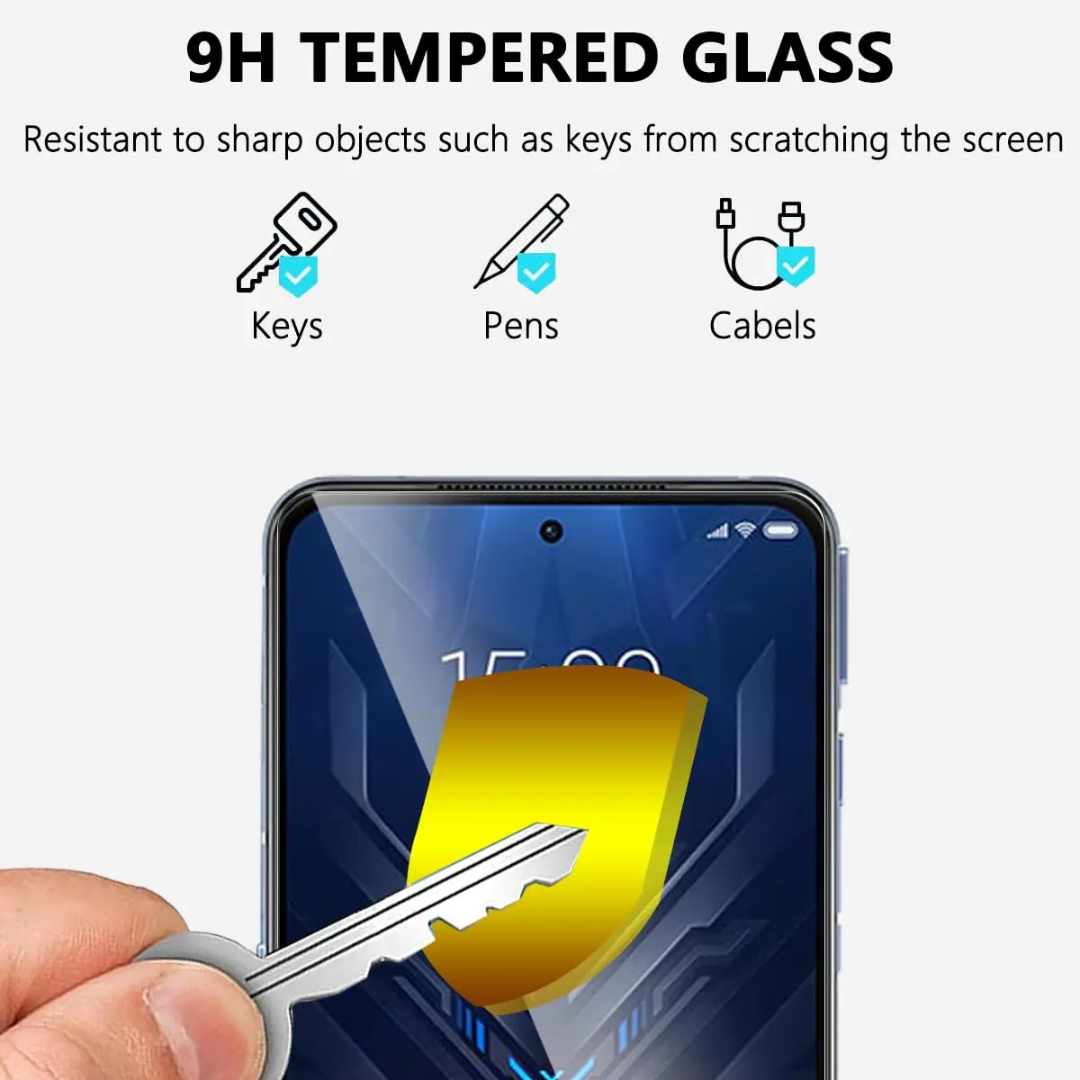 Premium Tempered Glass Screen Protector - High Aluminum, 9H Hardness, HD Clarity, Case Compatible