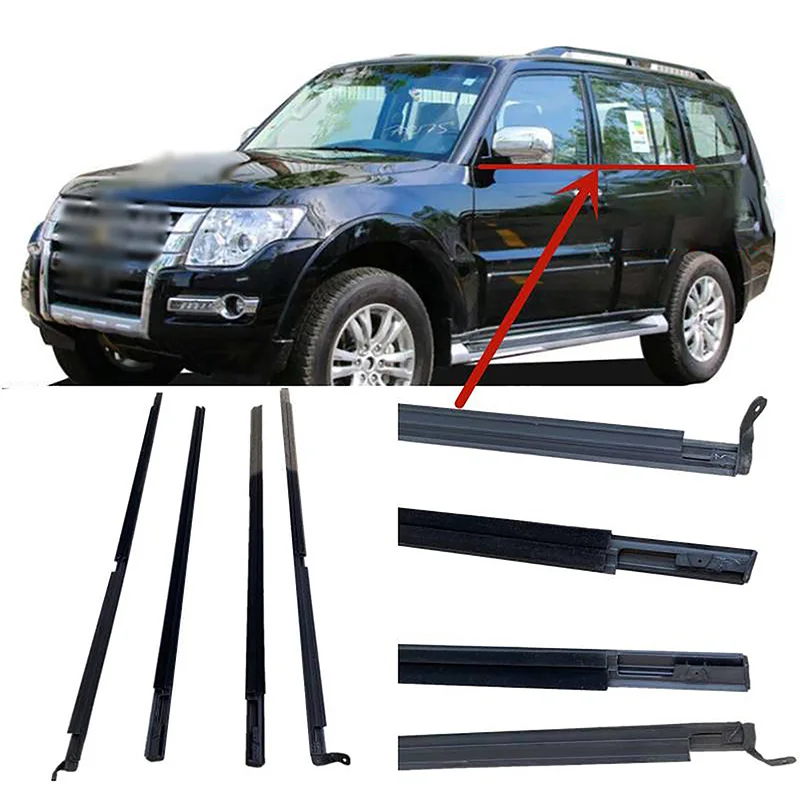 4Pcs/Set Window Stickers Car Accessories Rubber Waterproof Sealing Strip Fit For Mitsubishi Pajero Montero V73 V93 V97 2000-