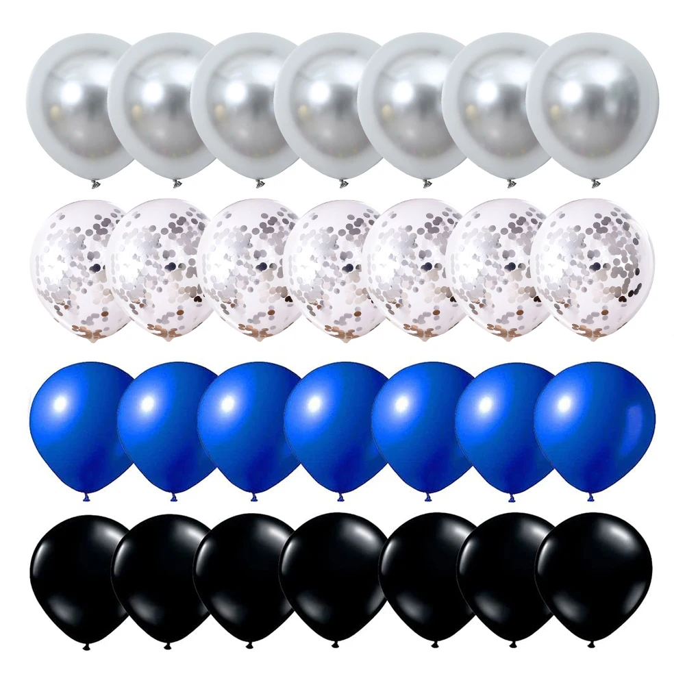 28Pcs-Royal-Blue-Black-Silver-Balloons-Set-Sliver-Confetti-Balloons-Boy ...