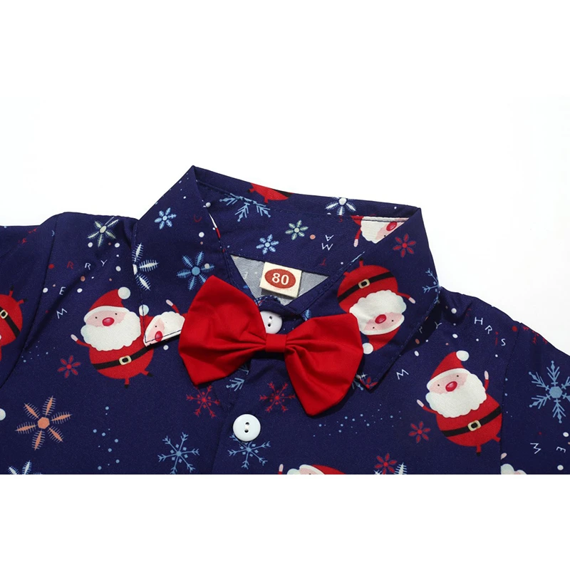 Shirt Shorts Clothing Sets for Boys Summer Santa Claus 2pcs