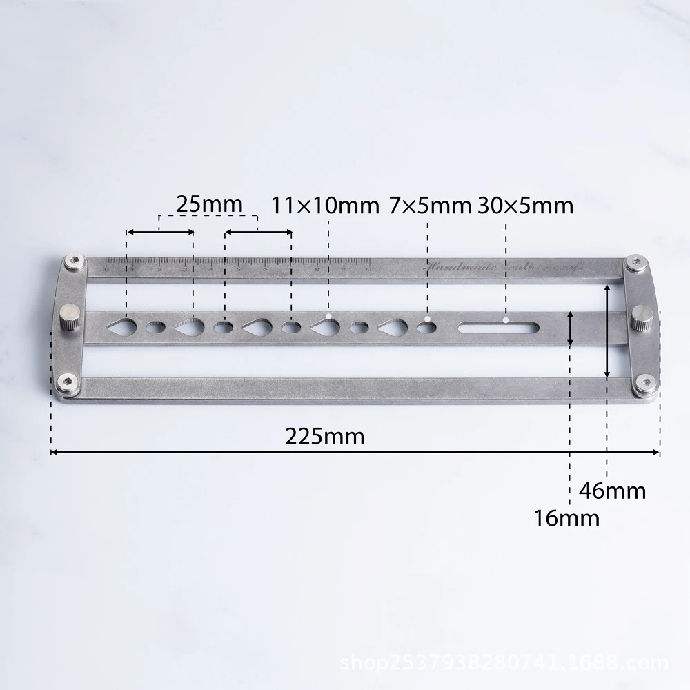 Belt Auxiliary Positioning Punching Ruler Adjustable Punch Hole Spacing Template Tool Professional Handmade Leather DIY Tools