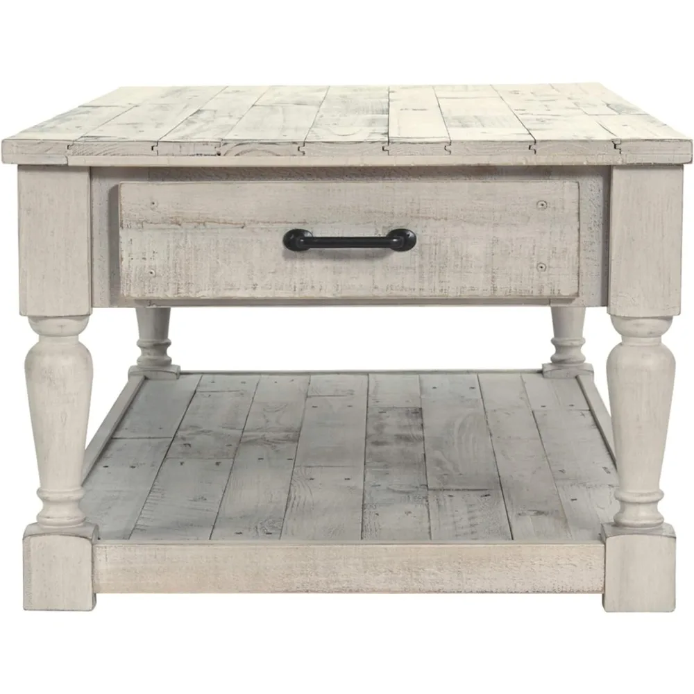 Shawnalore Rectangular Rustic Cocktail Table, Whitewash