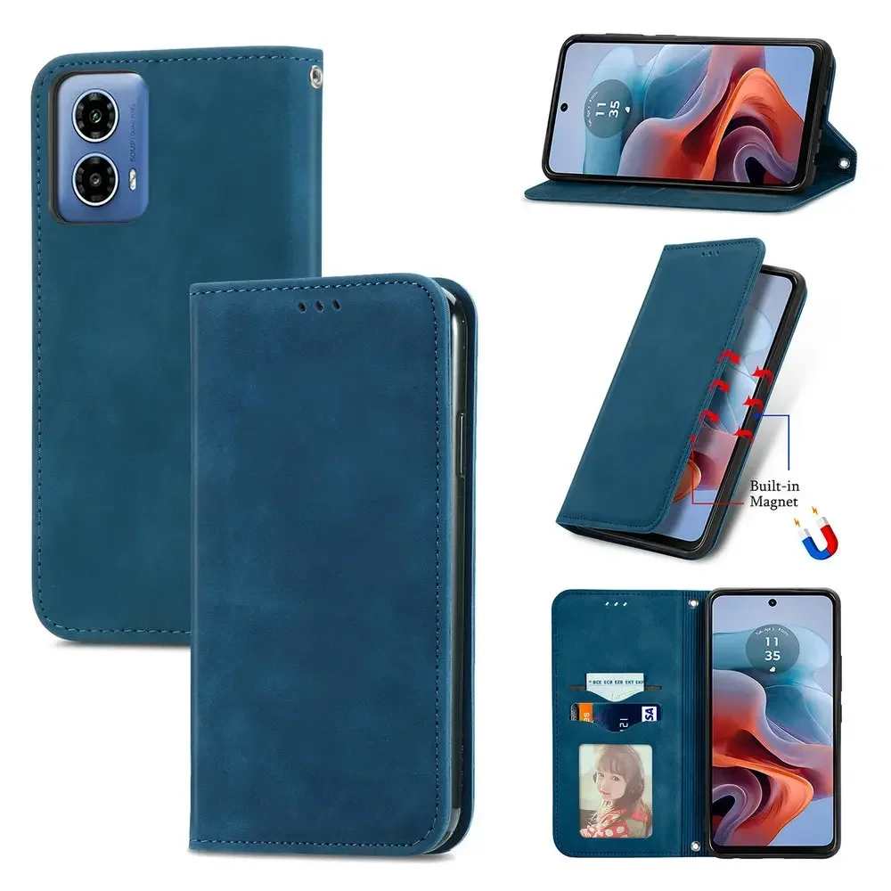 Luxury 2024 Leather Wallet Phone Case with Magnetic Closure