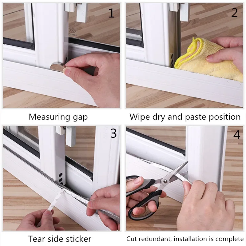10/5Meters brush strip self adhesive door window sealing strip home door window sound insulation seal film weather