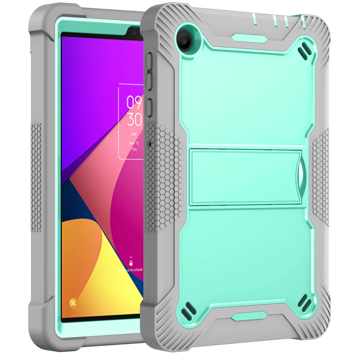 Durable Hybrid Armor Stand Case for Tablets - Shockproof, Kid-Friendly Silicone Protection