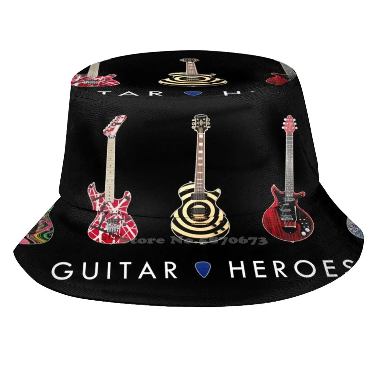 Eroi Della Chitarra! Outdoor Sun Fishing Panama Cappelli Chitarra Chitarra Elettrica Chitarra Hero Music Metal Instrument Strumentale Classic