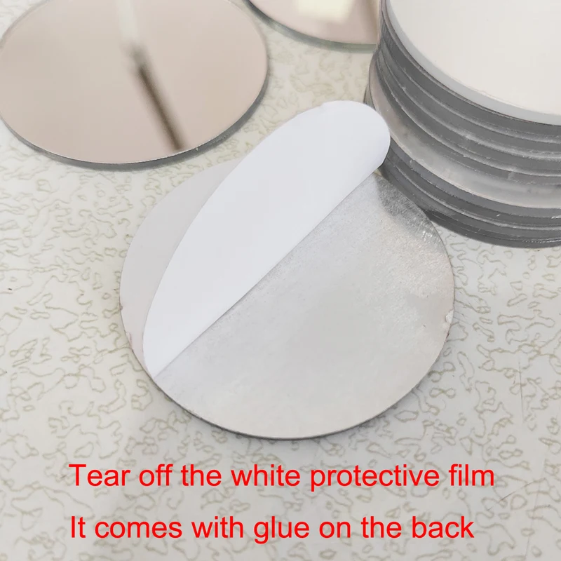 Thickening 2mm 3D Mirror Wall Sticker Round Mirror DIY Background Room Bathroom Wall Decoration Diameter 5cm 12PCS Makeup