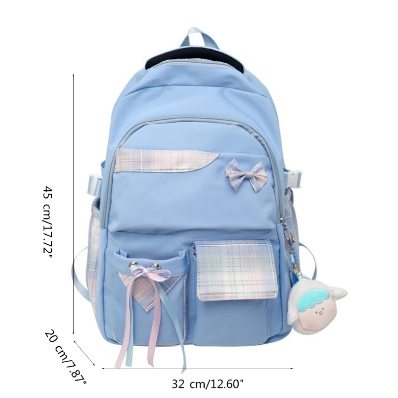 2024 New School Backpack Shoulder Bag with Pendant Large Capacity Bookbags for Student