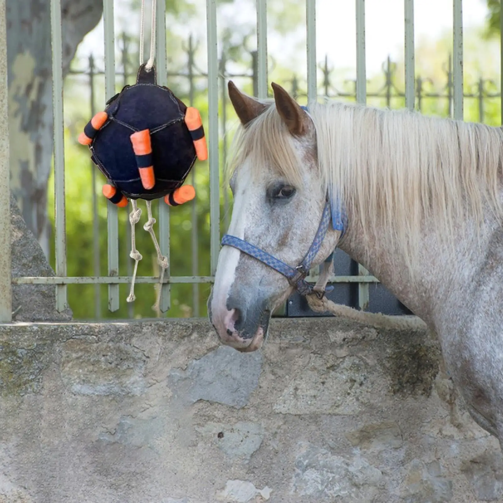 Horse Interactive Carrot Training Feeding Catch Ball Black Interactive Toys goats sheep Horse Supplies Carrot Feeding Ball Toy